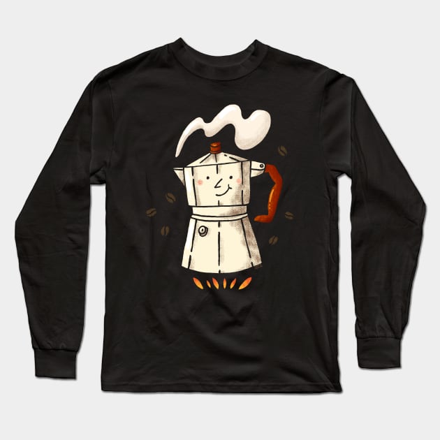 Stovetop Moka Pot Long Sleeve T-Shirt by Tania Tania